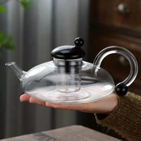 Théière en Verre à Haute Température, Dispositif de Préparation de Thé, Séparation Eau/Thé Parfumé, Poêle en Céramique Électrique, Service à Café et Thé Luxe Léger