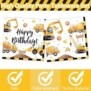 Suministros para Fiesta de Cumpleaños DAMAI Construction, Incluye Platos, Vasos, Servilletas y Cubiertos, Perfecto para Niños, Sirve para 24 Personas - Product Image 3