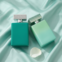 Flacons de parfum vides en verre rectangulaires de luxe élégants verts de 100 ml, vente en gros Anding