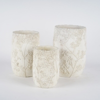 Pot de fleurs en ciment blanc vintage, écologique, fait à la main, pour succulentes, pour la maison, le bureau, l'hôtel, le dessus de table, le bureau, le jardin, le balcon - Carton