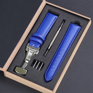 Correa de Reloj de Cuero Genuino para Samsung Galaxy Watch <span class=keywords><strong>Pro</strong></span> Gear, Hebilla de Mariposa Plegable para Huawei <span class=keywords><strong>GT</strong></span>, <span class=keywords><strong>Amazfit</strong></span>, 18, 20 y 22mm - Product Image 4