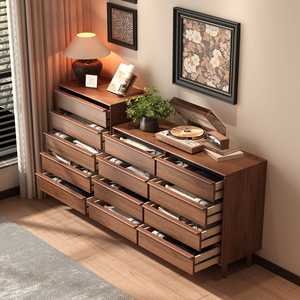 Aparador Extensible Minimalista de Madera de Roble para Sala de Estar, Cómoda Contemporánea con Esquinas Redondeadas para Casa de Campo o Escuela - Product Image 5