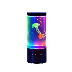 <span class=keywords><strong>Lampe</strong></span> d'aquarium cylindrique en forme de <span class=keywords><strong>méduse</strong></span> de 9 pouces avec contrôle manuel, lumière d'ambiance musicale, <span class=keywords><strong>design</strong></span> minimaliste, en plastique - Product Image 1