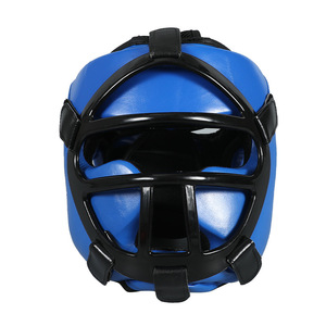 Casco de combate con protector facial, material de PU, tamaño SML, elástico, universal, para boxeo y artes marciales, equipo de protección - Product Image 5