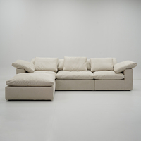 Canapé modulaire en forme de L avec ottoman, canapé moderne en velours pour salon