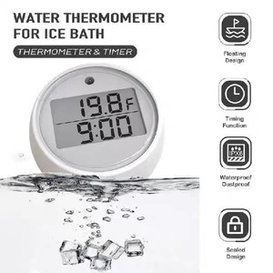 Banheira de piscina de gelo Termômetro água flutuante Termômetro impermeável Mergulhe frio flutuante Termômetro banho gelo com temporizador - Product Image 4