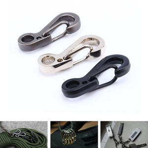 Classic Mini Spring Hook <b>Key</b> <b>Ring</b> Zinc Alloy Type D EDC Gear Portable Black <b>Silver</b> Gray 15kg Load Capacity - Product Image 2