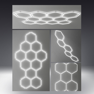 Sistema de Iluminación LED Modular Hexagonal Ultra Brillante para Techo de Garaje, Ideal para Talleres de Detallado de Autos, Salas de Exhibición y Gimnasios - Product Image 4