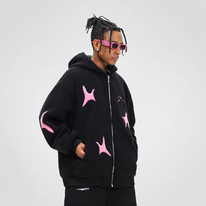 Sudaderas con Capucha Extra Grandes de Invierno 100% Algodón de 400 g/m² con Cierre y Estampado de Letras Bordadas y Serigrafía para Hombre - Product Image 3