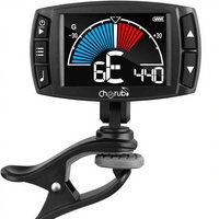 Accordeur de guitare à clipser en plastique Cherub WMT-560 rechargeable 3-en-1, métronome numérique pour guitare/basse/ukulélé/violon