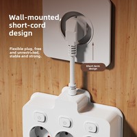 Adaptador de Enchufe Europeo de 13A, Regleta de Alimentación Multicontrol con Cargador USB Rápido y Adaptador Tipo-C con Múltiples Puertos