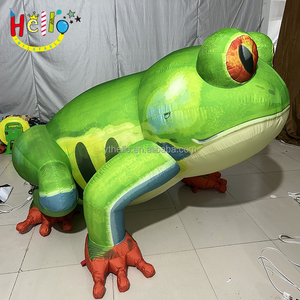 Modèle animal de dessin animé de grenouille gonflable de ballon de grenouille d'explosion verte mignonne avec des yeux exorbités - Product Image 5