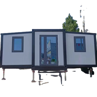 Maison mobile extensible double face avec assemblage rapide (30 minutes), conçue pour une utilisation en extérieur, garantie 3 ans