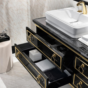 2021 Thiết Kế Mới Nhất Màu Đen Và Vàng Phòng Tắm Vanities - Product Image 4