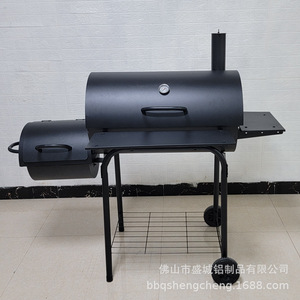 Parrilla Ahumadora Grande de Carbón con Termómetro, para Acampar al Aire Libre, Barbacoa de Acero al Carbono, 147x70x126cm - Product Image 1