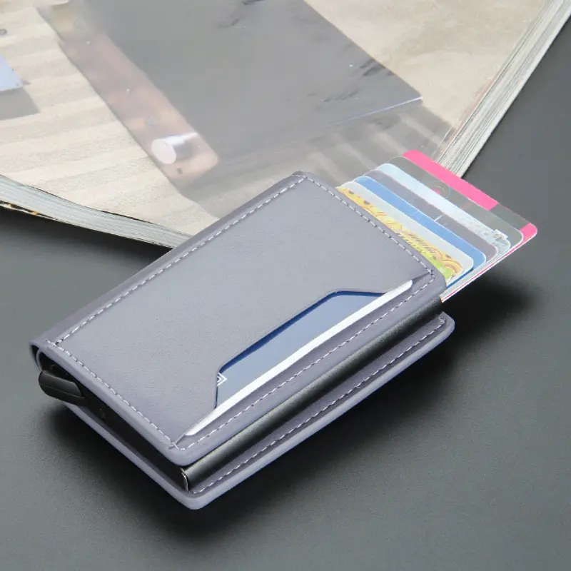 Antimagnetic אנטי גניבה מזהה אשראי כרטיס בעל מקרה RFID חסימת מתכת פופ האוטומטי אשראי כרטיס בעל