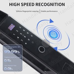 Serrure Intelligente Tuya Handily avec 2 Caméras, Reconnaissance Faciale 3D, Voix Russe, Déverrouillage par Carte, Empreinte Digitale et Palme pour Porte Principale - Product Image 5