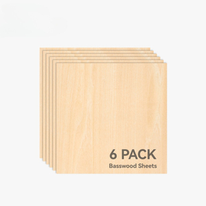อุปกรณ์เสริมเครื่องพิมพ์ 3 มิติ ไม้อัดบาสวูดขนาด 2 มม. (6 ชิ้น) ผลิตเพื่อการพิมพ์รายละเอียดที่ละเอียดอ่อนและดีไซน์ที่ยืดหยุ่น - Product Image 1