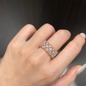 เพชร Aazuo Lab Grown Diamonds 0.75 กะรัต ทองคำแท้ 18K สีเหลืองทอง ดีไซน์หรูหรา สไตล์วินเทจ แหวนลูกไม้สำหรับผู้หญิง เหมาะสำหรับงานเลี้ยงสังสรรค์ รุ่น Au750 - Product Image 4