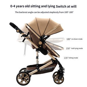 Poussette bébé EN1888 à haute visibilité avec siège auto, <span class=keywords><strong>nacelle</strong></span> réversible, cadre en aluminium pliable, landau bébé, chariot de bébé - Vente en gros - Product Image 5