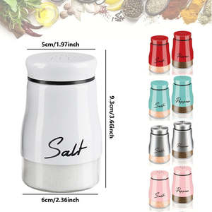 Pots à épices en verre en forme de lait de 120ml salière en acier inoxydable salière et poivrière à épices de cuisine - Product Image 5