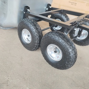 4-wielige stalen frame metalen tuinkar met pneumatische wielen, 300 kg draagvermogen, CE-gecertificeerd, OEM voor patio, tuin en tuinieren - Product Image 6
