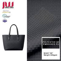 Tissu en polyester écologique recyclé, enduit PU 3D gaufré, imperméable et durable pour sacs à main de créateurs, sacs fourre-tout et bagages de voyage
