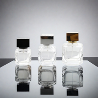 Flacon pulvérisateur transparent rectangulaire de 30 ml et 100 ml, flacon de parfum vide, diffuseur à bâtonnets, emballage en verre, sérigraphie