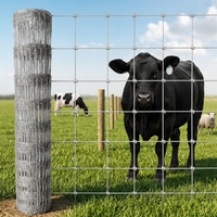 Clôture de champ à nœuds fixes galvanisée pour le bétail, les moutons, les chevaux, la ferme, clôture en fil métallique tissé robuste pour le bétail
