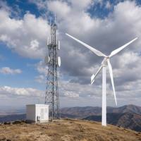 Générateur éolien horizontal GWS-5000W 5KW pour base de télécommunications, démarrage à 2,5 m/s, 3 pales en FRP, PMSM 380V, IP54, qualité industrielle, 5,4 m de hauteur de coupe