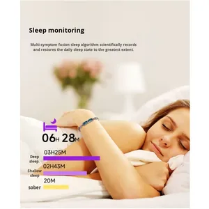 Pulsera Inteligente IP68 Resistente al Agua, <span class=keywords><strong>Ultra</strong></span> Bajo Consumo, 5-10 Días de Duración de la Batería, Frecuencia Cardíaca, Oxígeno en Sangre, Presión Arterial, Ejercicio, Sueño - Product Image 5