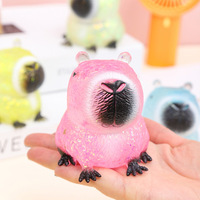Jouet Squishy en Maltose en forme d'Animaux (Vache, Capybara), Mini Cadeau pour Enfant, Mochi Doux Anti-stress, Jouets de Décompression