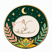 Badge en métal personnalisé en émail souple, motif étoiles de la constellation et feuilles, impression UV, moulage 3D, plaqué or