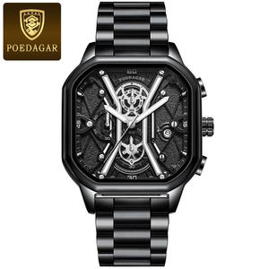 POEDAGAR 922 Listo para Enviar, Relojes de Cuarzo para Hombre de Alta Calidad, Nuevos, de Moda, al por Mayor, con Correa de Cuero Genuino - Product Image 4