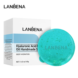 Jabón Artesanal LANBENA con Ácido Hialurónico Orgánico, Oro 24K, Hidratante, Antiarrugas, Reafirmante de la Piel y de Limpieza Profunda - Product Image 1