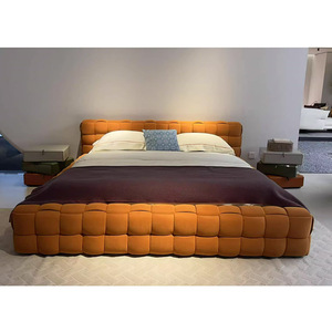 KMJ Set <span class=keywords><strong>Camera</strong></span> <span class=keywords><strong>da</strong></span> <span class=keywords><strong>Letto</strong></span> Personalizzati di Alta Qualità, Letti Imbottiti Arancioni con Struttura in Schiuma Morbida e Contenitore, Misure Queen e King, Vendita all'Ingrosso - Product Image 3