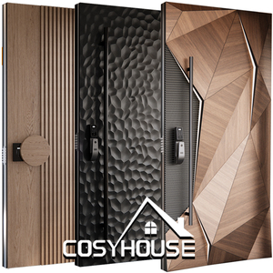 Porte d'entrée pivotante de luxe, porte d'entrée moderne en aluminium, porte pivotante sur mesure pour villa - Product Image 1