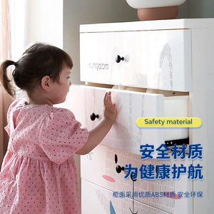 Armario de almacenamiento de gran capacidad con dibujos animados, 5 cajones, de plástico, seguro para la habitación de los niños. - Product Image 1