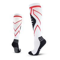 Chaussettes de compression unisexes pour la course à pied et le fitness en plein air, pour hommes et femmes, chaussettes de sport à hauteur du genou