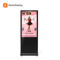 Pantalla LCD Comercial de 55 Pulgadas para Publicidad en Interiores, Instalación Tipo Soporte de Piso, Tiendas Minoristas, Exposiciones, Medios de Comunicación, Video para Exteriores