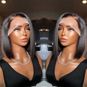 Pelucas de Cabello Humano Baratas de Cabello Vietnamita Virgen, Pelucas Cortas Bob, Pelucas con Frente de Encaje, Pelucas con Frente de Encaje HD con Corte Pixie para Mujeres Negras - Product Image 1