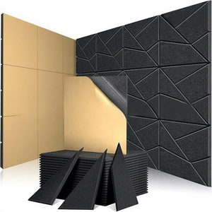 Paneles Acústicos Ranurados 3D de Fibra de Poliéster con Patrones Irregulares, Cortables y Autoadhesivos para KTV y Estudios de Grabación - Product Image 2