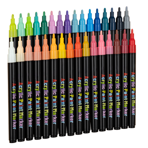 Marqueurs acryliques à double pointe 48 couleurs OEM pour la peinture de graffitis, ensemble de marqueurs acryliques permanents étanches sans saignement - Product Image 1