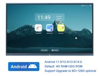 Tableau de gestion de contenu personnalisé en usine, mural, 75 pouces, LCD, résolution 4K, 20 points tactiles, Android 14, Wi-Fi, mise à jour cloud, système de gestion des contenus