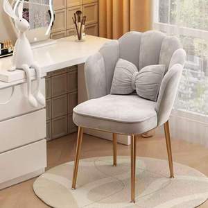 Silla de tocador para dormitorio, silla <span class=keywords><strong>gamer</strong></span> para niña, cómoda silla de madera con reposapiés, silla casual con cojín lumbar, silla de salón rosa, escritorio de oficina para salón de belleza - Product Image 2
