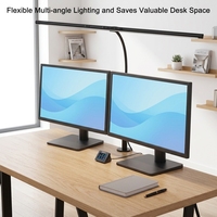 Lampe de table LED flexible à col de cygne en aluminium, grande portée, avec contrôle tactile, intensité réglable, protection oculaire, pour bureaux et salles de lecture
