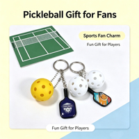 Porte-clés Pickleball, mini raquette et balle de Pickleball en breloque, cadeau pour les fans de sport pour clés, sacs, sacs à dos