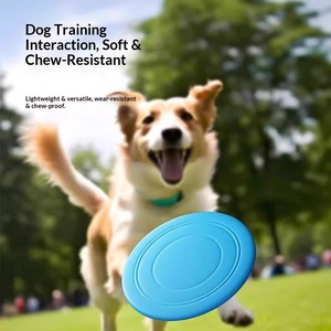 Zachte, bijtbestendige, eenvoudig ontworpen, zachte rubberen hondentraining vliegende schijf voor Border Collie & Golden Retriever CWFP model - Product Image 3