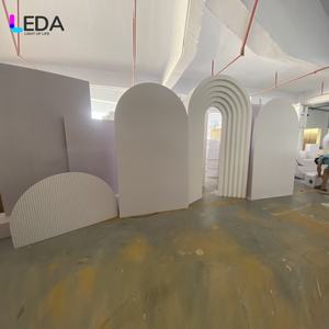 LEDA blanco estilo básico arco telón de fondo elegante fiesta telón de fondo práctico soporte para eventos de boda - Product Image 5