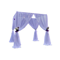 Supports de tringles et de rideaux portables en aluminium et fer argenté réglables pour décorations de mariage et toute événation